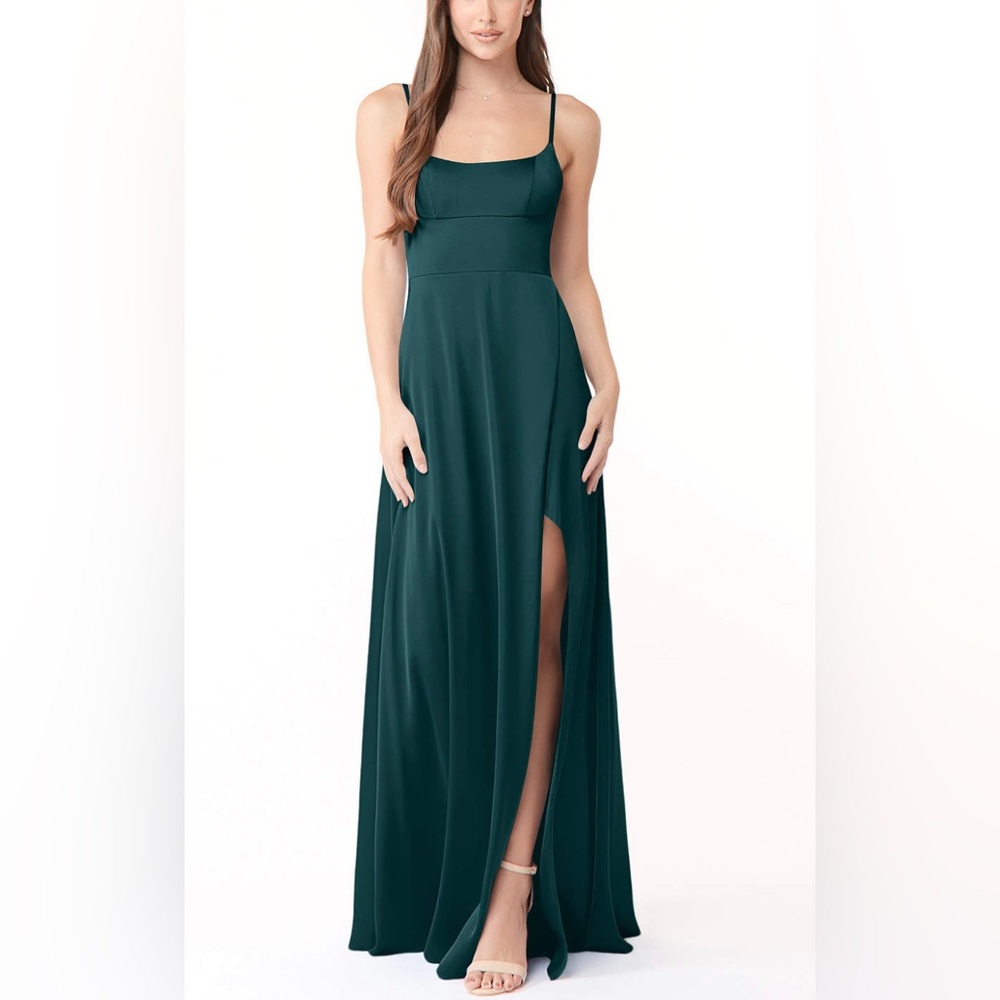 Two Azazie bridesmaid dresses